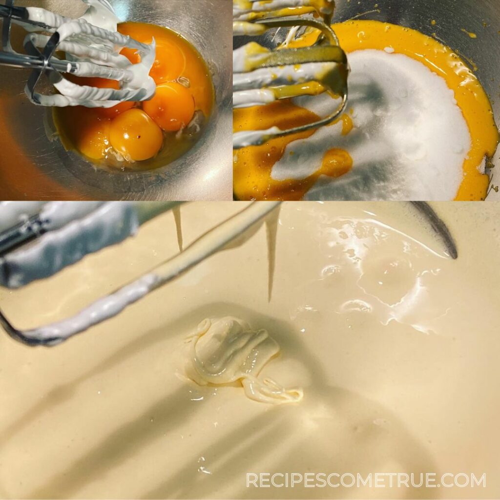 mixing egg york and sugar