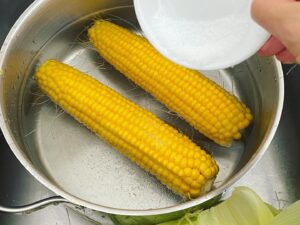 boiled corns in salt water