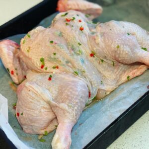 brush the chicken surface with the marinade