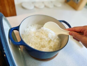 Japanese-style rice in a pot