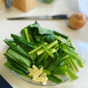 choy sum and garlic