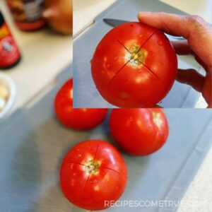 cross-cut tomatoes