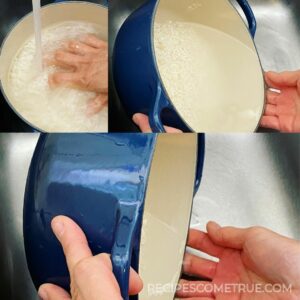 wash the rice and drain