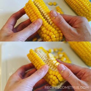 take kernels of corn from the core