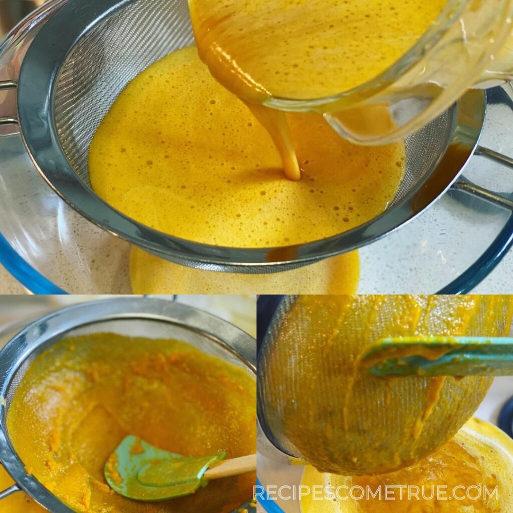 Strain pumpkin crème mixture