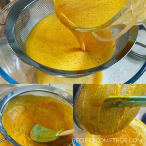 Strain pumpkin crème mixture