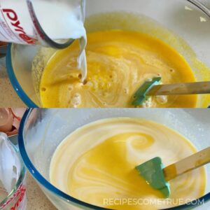 Add milk and cream in the pumpkin crème mixture