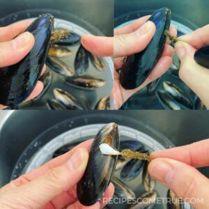 Remove the whiskers of mussels