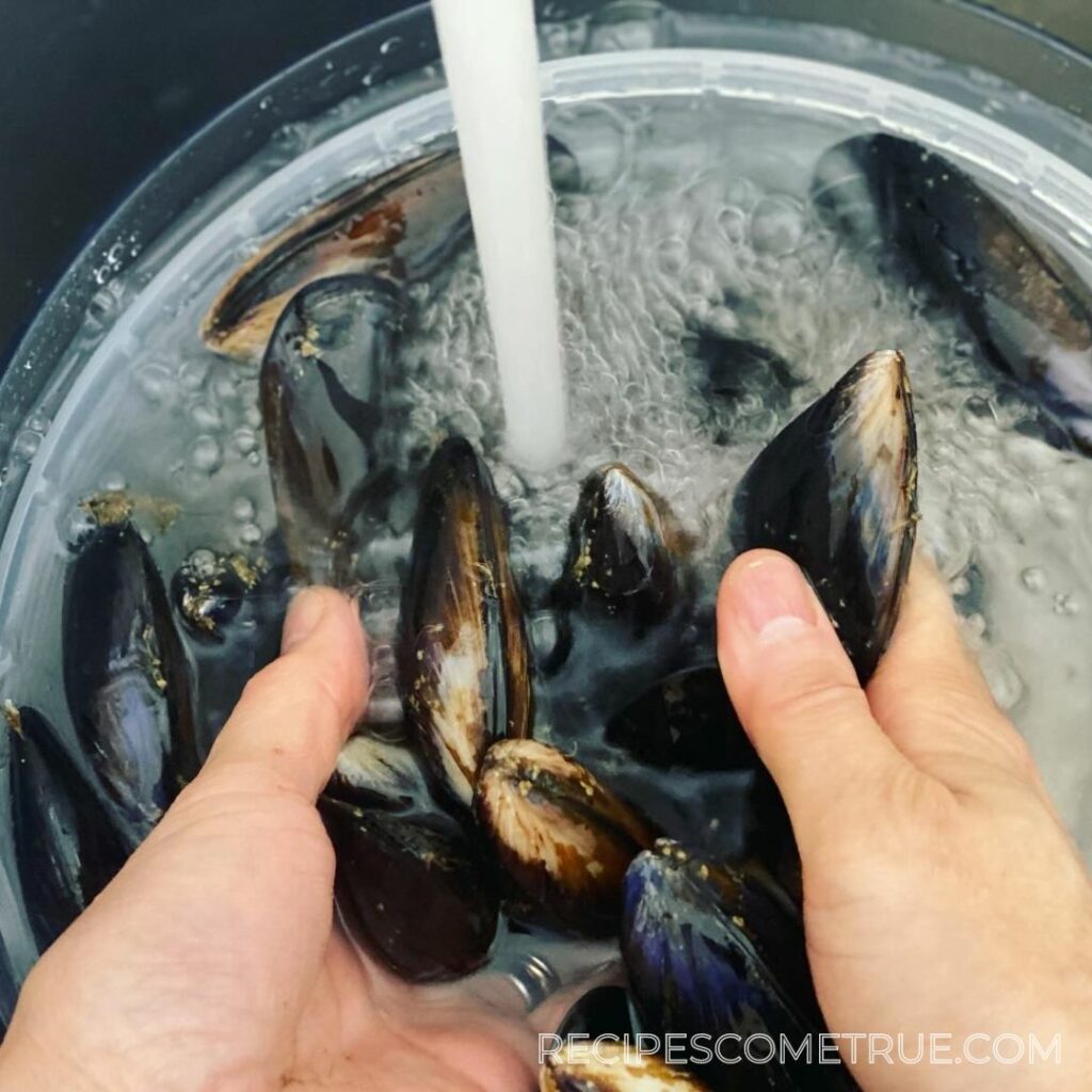 Rinse mussels