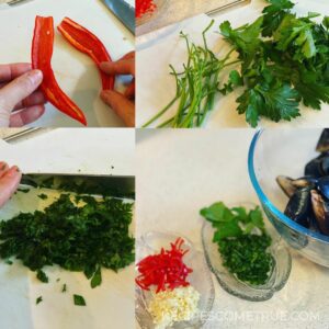 chopped garlic, chilli and parsley
