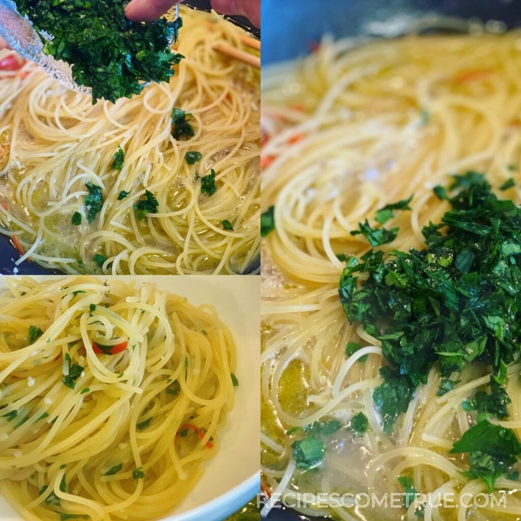 pasta stir in parsley
