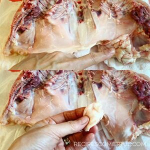 Remove the fatty part of chicken