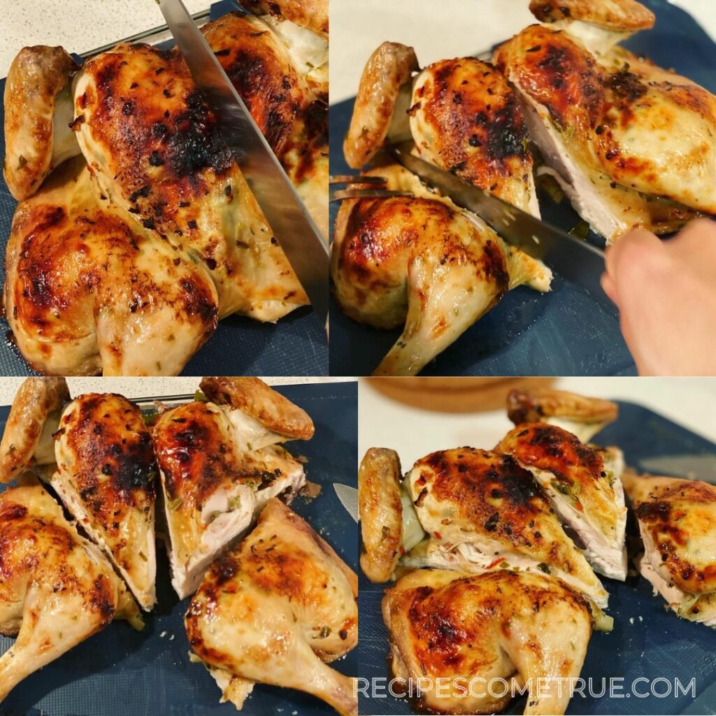 Cut the chicken into four sections