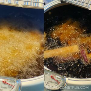 deep frying red sweet potatoes