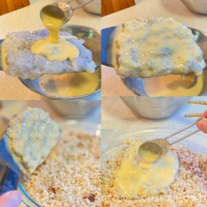 dip the minced prawns with the batter