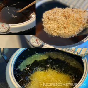 deep-frying an ebi-katsu