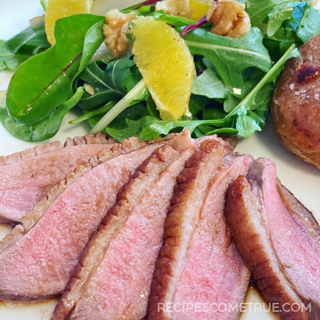 Duck breast with red wine, soy and orange sauce. Duck breast with red wine, soy and orange sauce.