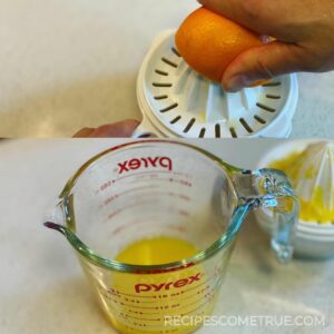 squeeze orange and collect juice