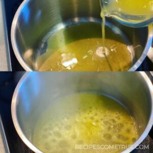 orange juice in a saucepan