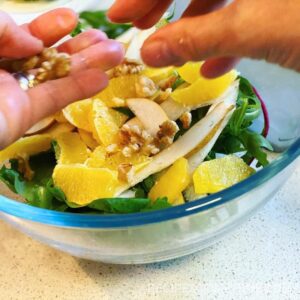 add walnuts in a salad bowl