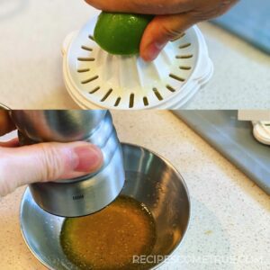 lime, maple syrup and olive oil dressing