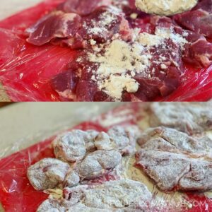 flour-dusted pork