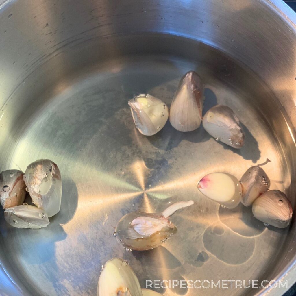 garlic with water in a pot