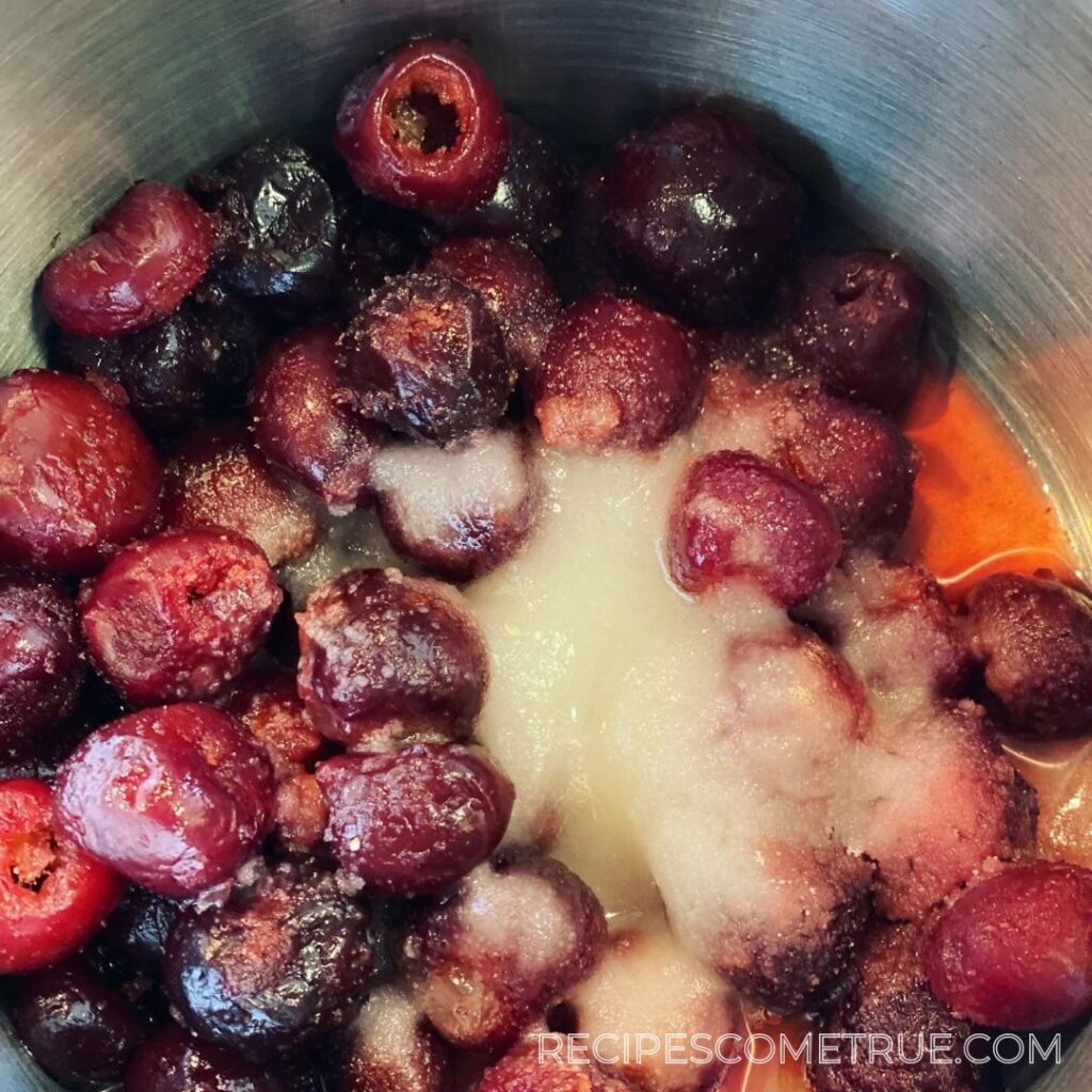 making cherry sauce