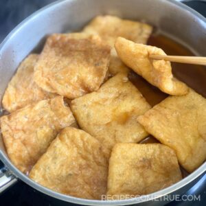 simmering fried tofu (abura-age)