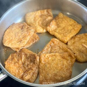 simmering fried tofu (abura-age)