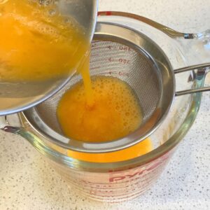 strain egg mixture